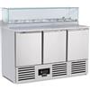 Saladette a 3 porte con piano di lavoro in granito e vetrina ingredienti +2°/+8° C | 136 x 70 x 118 cm