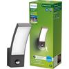 Philips LED Splay Ultra Efficiente Lampada da Parete per Esterni, Luce Bianca Calda, 3.8W, Sensore di Movimento, IP44, Antracite