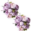 Fule - Set di 2 centrotavola per bouquet di peonie, in seta, per matrimoni, colore: Viola