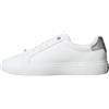 Calvin Klein Lace Up Sneaker W/Silver BT CK Hw0hw02678 Basso TopDonna