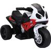 Easycomfort Moto Elettrica per Bambini Max. 20kg con Licenza BMW, 3 Ruote, Batteria Ricaricabile 6V, Bianco Rosso, 66x37x44cm