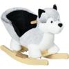 HOMCOM Cavallo a Dondolo Cane Husky per Bambini da 18-36 Mesi 60x33x50cm Grigio