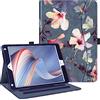 FINTIE Custodia per iPad 9.7 Pollici 2018 2017, iPad Air 2 / Air 1 - [Multi-angli] Folio Pieghevole Cover Protettiva Case Auto Sveglia/Sonno (con Tasca per Le Schede), Blooming Hibiscus