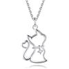 VIKI LYNN VKI LYNN - Collana con ciondolo a forma di gatto, in argento Sterling placcato oro 18 K, Zirconia cubica Argento sterling 925 con placcatura in oro bianco 18 carati Zirconi cubici, zirconia cubica
