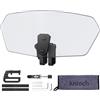 Justech Parabrezza Moto Spoiler di Estensione Parabrezza del Vento con Clip Regolabile Cupolino Spoiler Parabrezza Prolunga Deflettore Universale per Moto -Staffa Nera