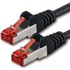 1aTTack.de 1x 50 m - Cavo patch di rete Cat 6 Cat6 RJ45 SFTP - nero