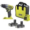 Ryobi Trapano Avvitatore con Percussione 18V 2Batterie 2Ah