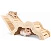 kcrygogo Set esploratore criceto siriano - Tana in legno con finestra panoramica decorativa paesaggistica scavare che fa capolino e nascondersi divertimento sotterraneo
