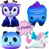 Hirsrian Squishies Toys, Squishy a lento rialzo profumato, antistress, confezione da schiacciare, include dente di cervo, panda, unicorno, per bambini e adulti