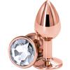 NS Novelties Rear Assets Rose Gold Buttplug Small Clear