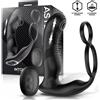 InToYou Astex Thrusting & Tapping Prostate Massager 3 Motors with Remote Black