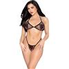 Leg Avenue Fishnet Bra Top and G-String Panty 86147 Black