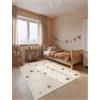 Hanse Home Adventures Moony - Tappeto per cameretta dei bambini, motivo luna, stelle, cielo, ragazzo, ragazza, tappeto per cameretta dei bambini, soggiorno, crema, multicolore, 120 x 170 cm