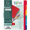Exacompta - Ref. 406E - Divisori in vero cartoncino lucido morbido FSC da 225 g/m2 con 6 linguette neutre - Formato cartella 220x170 mm - colori assortiti