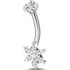 NovaNavel Piercing ombelico fiore in argento