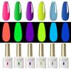 ROSALIND Smalto Semipermanente Unghie Neon Fluorescente Fluo Rosa Verde Viola Giallo Blu 6 Colori Luminoso UV LED Soak Off Smalto Gel Unghie Smalti Semipermanenti per 6ml