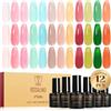 ROSALIND Smalti Semipermanenti per Unghie Jelly 12 Colori Rosa Verde Blu