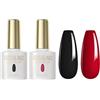 ROSALIND Smalto Semipermanente Rosso Nero 15ml gel Semipermanente Unghie UV LED Gel Polish Manicure Nail Art Kit