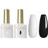 ROSALIND Smalto Semipermanente Bianco Latte Nero 15ml gel Semipermanente Unghie UV LED Gel Polish Manicure Nail Art Kit