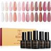 ROSALIND Smalto Semipermanente Unghie 12 Colori Jelly Trasparente Nude Rosa
