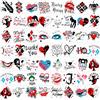 DPKOW 96pcs Harley tatuaggi temporanei, Harley tatuaggi adesivi Harley finti tatuaggi Harley trucco accessori festa Halloween tatuaggi Harley costume bambini signore Carnevale accessori