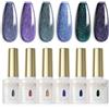 ROSALIND Smalto Semipermanente Glitterato 6 Colori Verde Blu Viola Nero