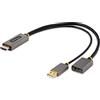 StarTech.com Cavo adattatore HDMI a DisplayPort da 30 cm,Convertitore attivo HDMI 2.0 a DP 1.2 da 4K 60Hz, HDR alimentato tramite USB - Da notebook/PC HDMI a monitor DP (128-HDMI-DISPLAYPORT), Gray
