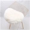HEQUN Tappeto in finta pelle di pecora, effetto pelliccia, 45 x 45 cm, colore: bianco