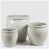 EDG Enzo De Gasperi Set 3 Pz Vaso Glaze Bombato H 65 Cm H 50 Cm H 40 Cm White Waterproof