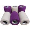 PintoMed - BENDAGGIO COESIVO - 3 BIANCO + 3 VIOLA garza elastica, 6 rotoli x 7.5 cm x 4.5 m autoadesiva flessibile bende, qualità professionale, primo soccorso