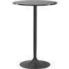 HOMCOM Tavolo Alto da Bar Moderno Rotondo con Base in Acciaio e Piano in MDF, Ø70x102cm, Nero|Aosom