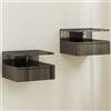 HOMCOM Set da 2 Comodini Moderni Sospesi con Cassetto e Mensola in Legno 35x32x22.5cm, Nero Lucido
