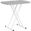 Outsunny Tavolino da Giardino Pieghevole ad Altezza Regolabile, in Metallo e HDPE, 76x50x74 cm, Grigio Scuro | Aosom Italy