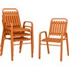 Outsunny Set 4 Sedie da Giardino Sedie da Esterno Impilabili 56x66x91 cm Arancione | Aosom Italy