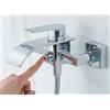 Kelleria Rubinetto per Vasca da Bagno a Cascata, Miscelatore per Vasca da Bagno in Ottone, Miscelatore per Vasca con Interruttore di Pressione per Cambio, Monocomando per Vasca, Cromato