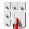 Auxmir Ganci Adesivi, Ganci Appendiabiti in Acciaio Inox, Appendini Adesivi, Autoadesivo Forte, Impermeabile, Rimovibile senza Tracce, per Bagno Cucina Porta, 6 pz, Bianco M