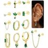 MILACOLATO 13Pezzi Piercing Orecchio Helix Donna Oro Argento Orecchini Cerchio Acciaio Inossidabile Chirurgico Piercing Cartilagine Conch Anallergici Pendenti Gioielli Set Donna