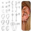 MILACOLATO 10 Paia Orecchini Donna Acciaio Chirurgico Oro Argento Set Orecchini Acciaio Inossidabile Cerchio Piccoli Cartilagine Orecchio Piercing Helix trago Ipoallergenico Multi Piercing Orecchio-CS