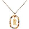 P D PAOLA PDPAOLA - Collana con lettera R, in argento Sterling 925, placcato oro 18 carati, gioiello da donna