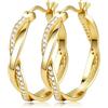 MILACOLATO Argento 925 Orecchini a Cerchio in Oro Per Donne con Zirconia Cubica - Leggeri Scintillanti Di Moda Ipoallergenici ad Alta Lucentezza