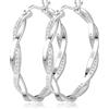 MILACOLATO Orecchini in Argento 925 e Oro Con Zirconia Cubica - Cerchio Leggeri Di Moda a Lucentezza Alta Ipoallergenici Per Donna