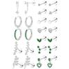MILACOLATO 12 Paia Helix Piercing Orecchini Acciaio Chirurgico Placcati Oro 14K Set Orecchini Donna Cerchio Bottone Piccoli Anallergici Cuore CZ Cartilagine Piercing Conch Tragus-SG