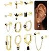 Nelytiya 12 Pezzo Piercing Orecchio Set Orecchini Acciaio