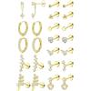 MILACOLATO 12 Paia Helix Piercing Orecchini Acciaio Chirurgico Placcati Oro 14K Set Orecchini Donna Cerchio Bottone Piccoli Anallergici Cuore CZ Cartilagine Piercing Conch Tragus-GS