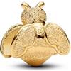 PANDORA Moments 764524C00 - Ciondolo a forma di ape testurizzata in lega di metallo placcato oro 14 carati, compatibile con Moments