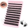 Sixstarhair Ciglia Finte Ciuffetti Naturali 8-16mm DIY Cluster Lash Extension 80D Volume Ciuffetti Ciglia Finte D Curl 0.07mm Spessore Estensione Ciglia Individuali