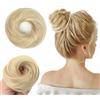 MUYAPAY Chignon Elastico per Capelli Elastici Lisci per Donna Coda Finta Accessori Donut Chignon Finto Chignon Elastico Coda Accessori Parrucche Capelli Veri per Donne Ragazze