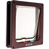 JZK Taglia Grande L, 19.5 * 17cm gattaiola porta gatto cano, 4 funzioni: vietare entrare e uscire, consentire entrare e uscire, entrare solo, uscire solo, Marrone
