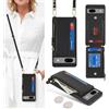 SailorTech Custodia per Google Pixel 7a in Pelle Portafoglio con porta carte di credito, Cover per Pixel 7a Cellulare Regolabile Collana con slot per carte di credito-Nero