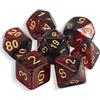 QMAY DND Dice - Set di 7 dadi poliedrici per Dungeon e Dragons MTG RPG D&D D20, D12, D10, D%, D8, D6, D4 (rosso e nero)